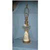 Image 1 : Antique crystal, porcelain and brass table lamp