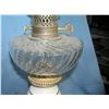 Image 4 : Antique crystal, porcelain and brass table lamp
