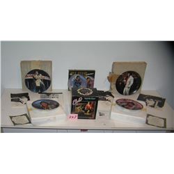 Elvis Presley collector plates & Hound Dog figurine