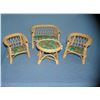Image 1 : Wicker child's table and chair set with love seat