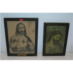 Pair of antique religious pictures