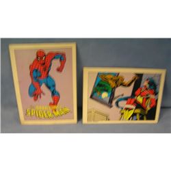 Pair of Superhero colored post cards
