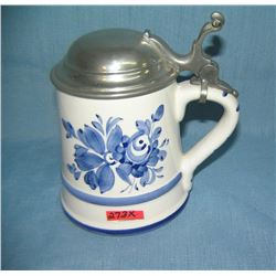Italien made blue decorated Italien porcelain stein
