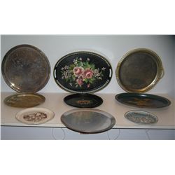 Floral dec. silver plated and souvenir plates