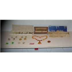 2 boxes of vintage costume jewelry circa 1930's to