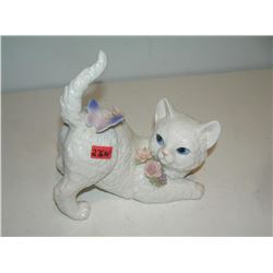 Hand painted porcelain windup musical cat