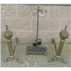 Image 1 : 4pc. brass and iron fireplace set