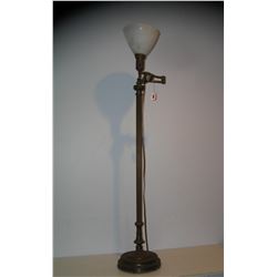 Antique floor lamp with milk glass shade