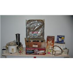 Hugre estate lot includes wood bread box and more