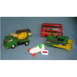 Group of vintage tin and plastic toys