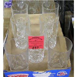 Box of vintage crystal drinking glasses