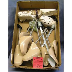 Box of vintage shoe stretchers