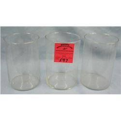 Group of three vintage glass crystal beakers