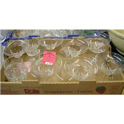 Box of vintage margarita glasses and more