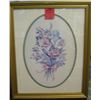 Image 1 : Floral decorated matted and framed print