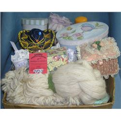 Large box of estate collectibles