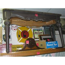 Antique style side table with carving