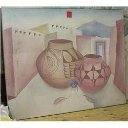 Southwestern themed painting signed Joseph