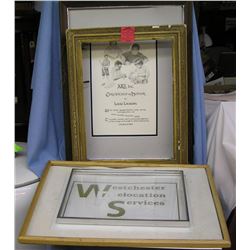 Group of four antique and modern frames