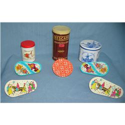 Collection of advertising tins and noise makers