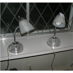 Pair of modern Lucite table lamps