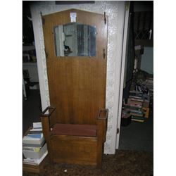 Solid oak antique hall stand