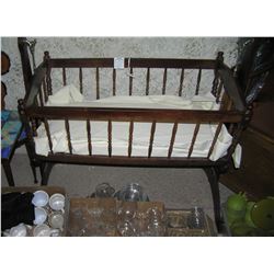 Mahogany style baby or doll cradle