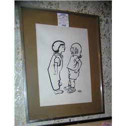 Artist signed original art work matted and framed