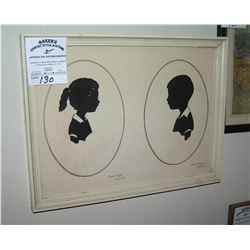 Pair of framed silhouettes by Andre Engel