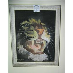 Artist signed oil on board painting framed