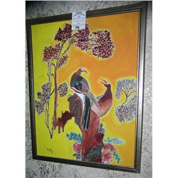 Oil on board painting