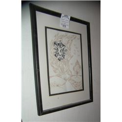 Matted and framed vintage art work