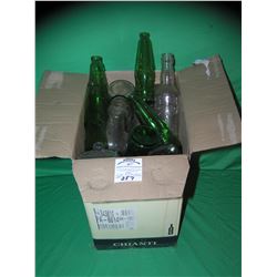Large box of vintage estate bottles