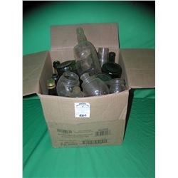 Large box of vintage estate bottles