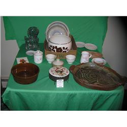 Box of estate porcelain, antique pottery and more