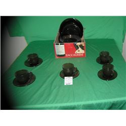 Box full of vintage smoked glass