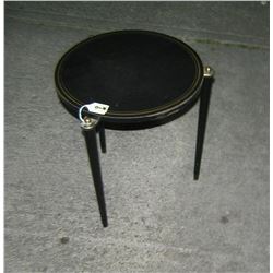 Wood with brass trim side table