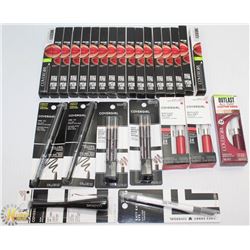 BAG OF ASSORTED LIP COLOR, BROW LIFT AND FEATHER