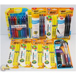 BAG OF ASSORTED NEW PENS