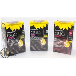 LOT OF 3 ASSORTED GARNIER OLIA HAIR DYE