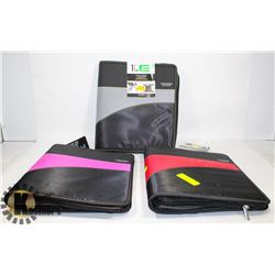 LOT OF 3 ZIPPERED BINDERS