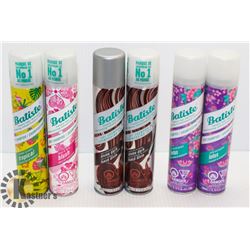 LOT OF 6 ASSORTED BASTISTE DRY SHAMPOO