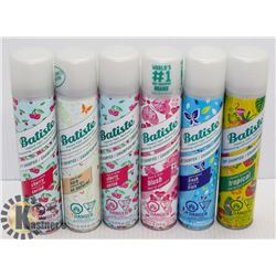 LOT OF 6 ASSORTED BASTISTE DRY SHAMPOO