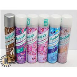 LOT OF 6 ASSORTED BASTISTE DRY SHAMPOO