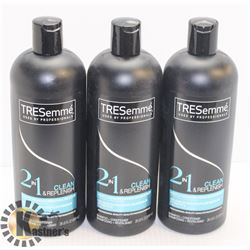 LOT OF 3 TRESEMME 2 N 1 SHAMPOO AND CONDITIONER
