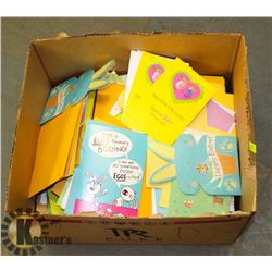 LARGE BOX OF ASSORTED GREETINGS CARDS.