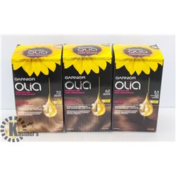 LOT OF 3 GARNIER OLIA  ASSORTED HAIR DYE