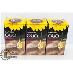 LOT OF 3 GARNIER OLIA 7.0 DARK BLOND HAIR DYE