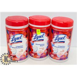 LOT OF 3 LYSOL DISINFECTING WIPS