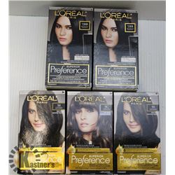 LOT OF 7 ASSORTED LOREAL HAIR DYE